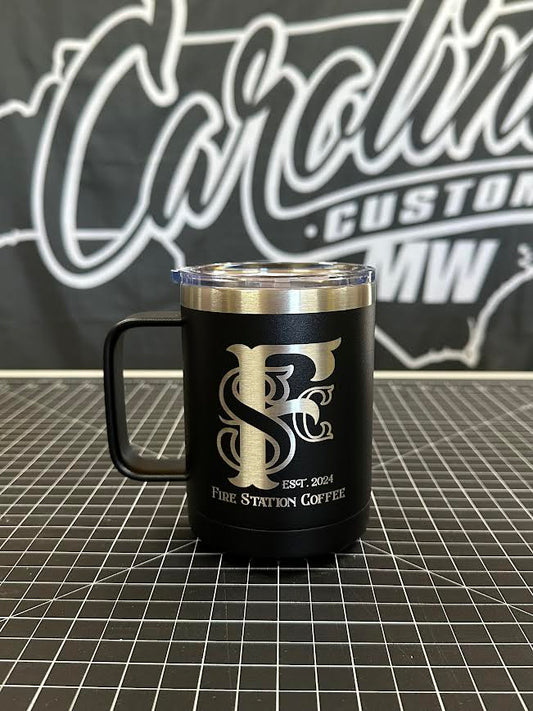 Fire Station Coffee 15 oz. Insulated Mug with Slider Lid